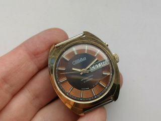 Rare USSR Collectible WATCH Slava AUTOMATIC 2427 COPPER DIAL SERVICED 3