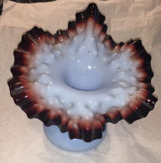 Rare Blue Cranberry Hobnail Jack In The Pulpit Vintage Vase Unusual