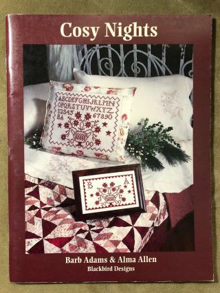 Rare Cosy Nights Blackbird Designs Quilt Book Barb Adams Cross Stitch Embroidery