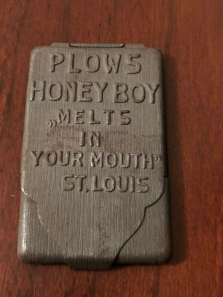 EXTREMELY RARE PLOW’S HONEY BOY CANDY ADVERTISING MATCH SAFE 2