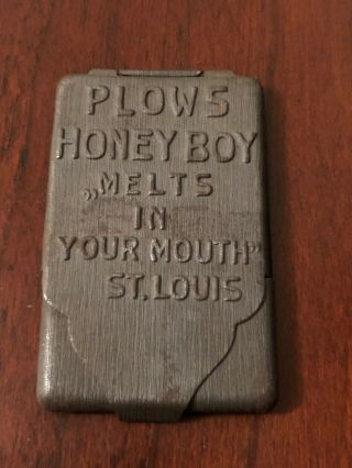 EXTREMELY RARE PLOW’S HONEY BOY CANDY ADVERTISING MATCH SAFE 3