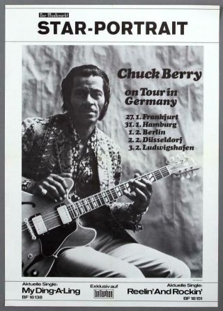 Chuck Berry,  Geordie - Mega Rare Vintage 1973 Concert Tour Poster