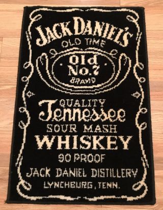 Rare Vintage Authentic Jack Daniels Whiskey Rug Sign Wall Tapestry Decor 27”x18”
