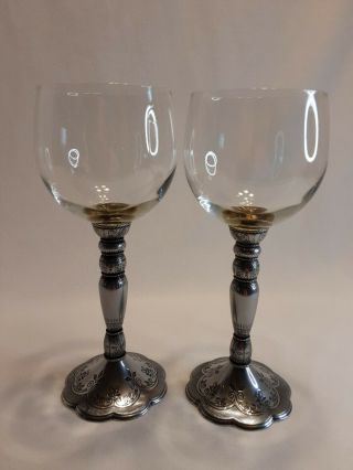 Rare Vintage Brighton Wine Goblets 9 " Tall By 3.  25 Wide