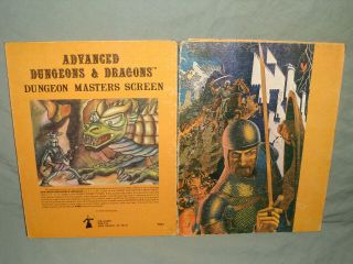 Ad&d 1st Edition - Dungeon Masters Screen (very Rare Quad - Fold Set And Vg)