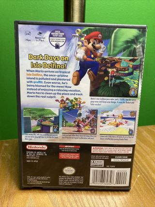 Mario Sunshine Nintendo GameCube Oop Complete Cib Rare Bros Smash 2