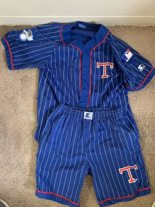 Vtg Starter Texas Rangers Baseball 2 Piece Jersey And Shorts 90 