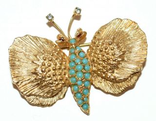 Rare Vintage Signed Benedikt Ny Jewel Encrusted Figural Moth Brooch