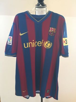 Very Rare Fc Barcelona Home Jersey Messi 10 Nike 2009 - 2010 Size: Large