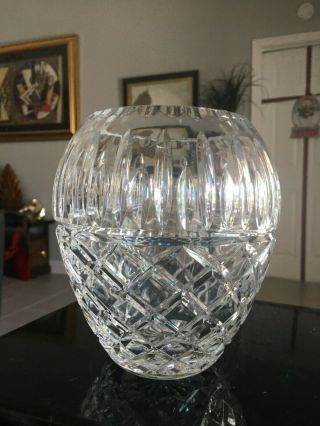 Rare Gorgeous Waterford Cut Crystal Glass Vase - Fine Pattern - 7 "