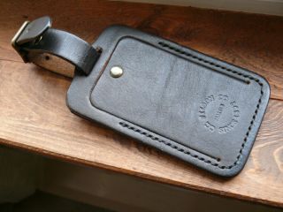 Cc Filson Luggage Tag Bridle Leather Dark Brown Rare Discontinued