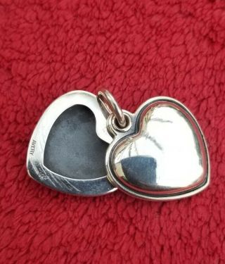 Rare Retired James Avery Sterling Silver 925 Heavy Heart Locked Pendant