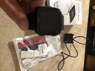 Rarely Cond.  Fitbit Versa Lite Ed S/l Bands Inc - Wh,  Blk,  Red
