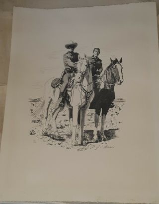 Rare Lone Ranger & Tonto Print Lanse Banse Horses Silver Scout Signed Numbered