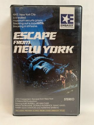 ESCAPE FROM YORK rare Embassy Video Beta not VHS Australian video tape 2