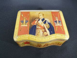 Rare Vintage 1937 Peek Frean & Co Ltd Edward Viii Coronation Biscuit Tin