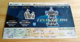 V’rare 1998 Fa Cup Final Replay Ticket (match Never Played) Arsenal V Newcastle