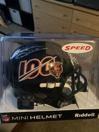 Rare Mike Ditka Autographed Mini Helmet Chicago Bears 100 Year Anniversary