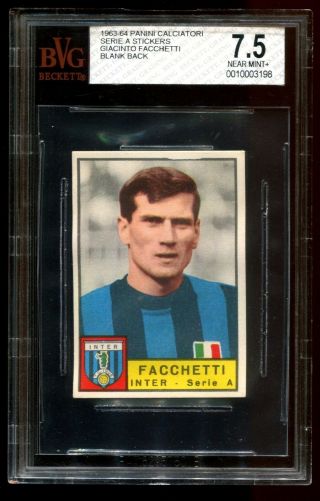Very Rare 1963 Panini Calciatori Giacinto Facchetti Bvg 7.  5 No Other Graded