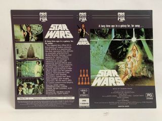 Very Rare Star Wars First Reissue Au Vhs Video Cover Slick Sleeve No Tape