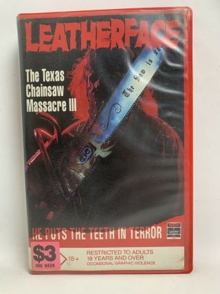 Leatherface Texas Chainsaw Massacre Iii Rare Vhs Video Cult 80s Horror Movie