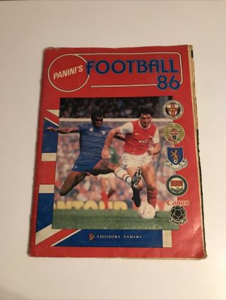 Rare Vintage Panini Football 86 1986 Sticker Album Book 100 Complete