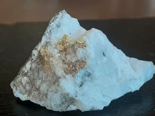 Rare Crystalline Gold On Quartz Specimen From N Ca Mine Suiseki Of Mt Shasta