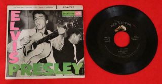 " Elvis Presley " Epa - 747 His First Extended Play 1956 Rare Ad Back Dog On Top Vg,