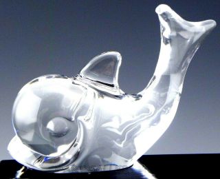 Daum France Crystal Figurine Paperweight Baby Whale Rare