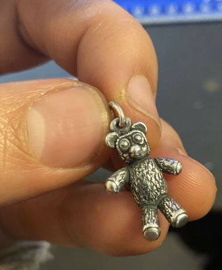 Rare Retired James Avery Sterling Silver 3d Teddy Bear Charm