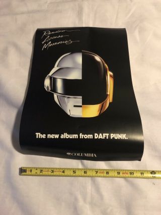 Rare 2015 Daft Punk Random Access Memories Lp Promotional Record Store Poster