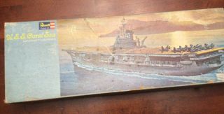 Vintage Rare 1965 Revell Uss Coral Sea Aircraft Carrier Ship Model Kit H - 374:300