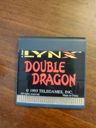 Rare Atari Lynx Game Double Dragon Comes Loose,  No Book Or Box.