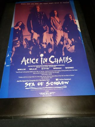 Alice In Chains Sea Of Sorrow Rare Radio Promo Poster Ad Framed 1
