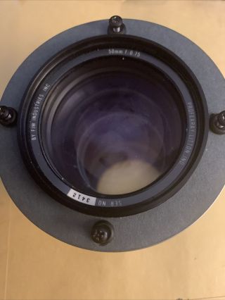 Rare Profexray Litton Ind X - Ray Camera Lens 50mm F:0.  75 Fjw Industries Inc