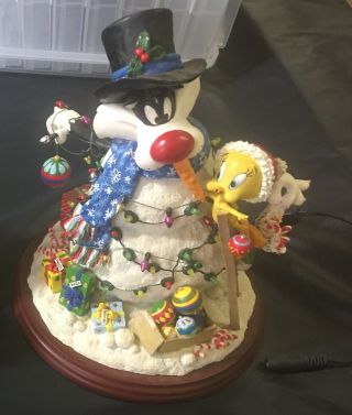 The Danbury The Tweety Christmas Snowman Light Up Looney Tunes Rare