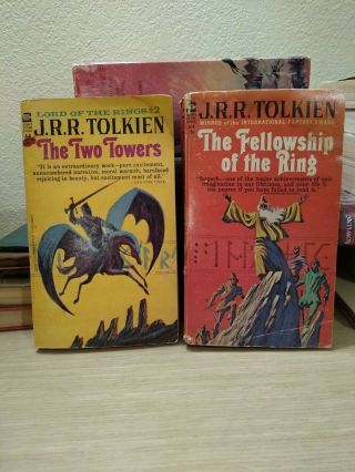 Rare Lord Of The Ring Trilogy Unauthorized 1st Paperback 2 Books