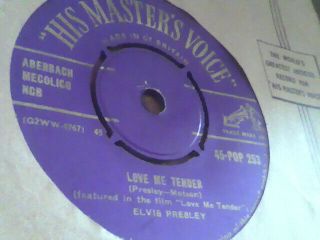Elvis Presley Love Me Tender / Any Way You Want Me Very Rare 1956 Uk Hmv Gold 45