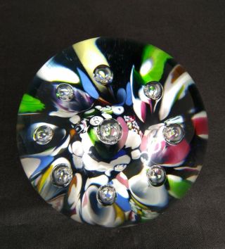 Caithness Glass Scotland Millefiori Moonflower 8.  5cm Paperweight Rare Design
