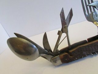 Rare Vintage PIC Japan Swiss Army Knife Spoon Fork Boy Scout Military 2