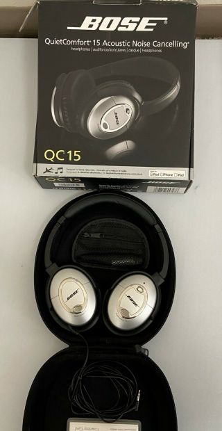 Bose Qc15 Quietcomfort 15 Acoustic Noise Cancelling Headphones Rarely