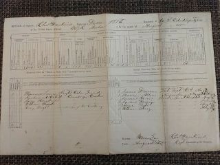 Rare Document,  The Return Of Men Company D 137th Of Colored Infantry 1865