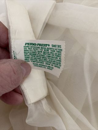 Sears Rare Vintage SHEER Pinch Pleat Curtains Drapes Ivory Cream SET Pair 50X82 2