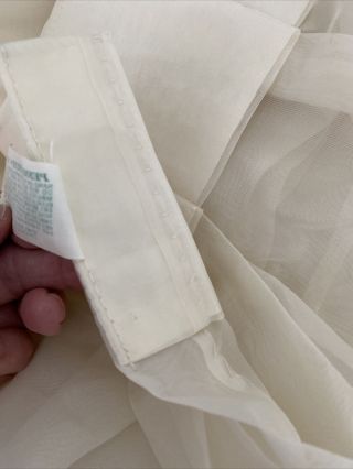 Sears Rare Vintage SHEER Pinch Pleat Curtains Drapes Ivory Cream SET Pair 50X82 3
