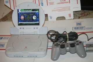 Sony Playstation One With Built In Oem Lcd Screen.  Rare