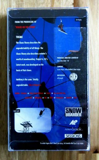 Vintage rare snowboard video VHS Project 6 1993 Fall Line Films 3