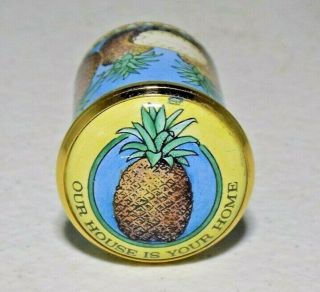 Halcyon Days Neiman Marcus Pill Box W/ Twist Lid - Pineapple On Top & Sides - Rare