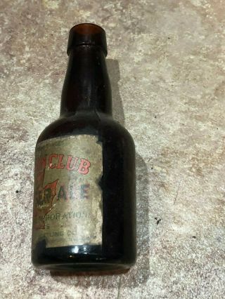 Rare 1900 ' s Coca Cola CANADA CLUB DRY GINGER ALE Bottle with paper label 2