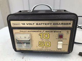 Rare Vintage Sears 12 Volt 10 Amp 50 Amp Boost Battery Charger 608.  71290