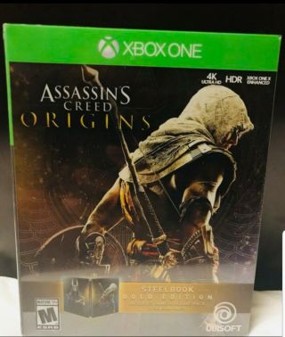 Assassins Creed Origins Steelbook Gold Edition Rare Xbox One